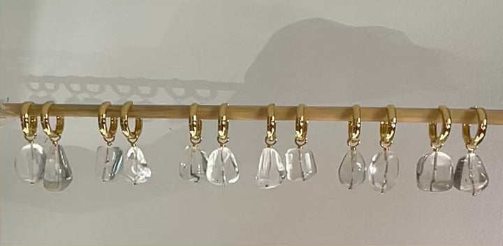 LUXE Huggie Earrings with Crystal Tumble 