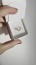 Load and play video in Gallery viewer, White Topaz Droplet Ring in 14K Gold Vermeil
