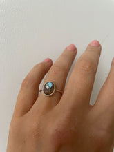 Load image into Gallery viewer, Checkertop Cut Labradorite Ring in Sterling Silver
