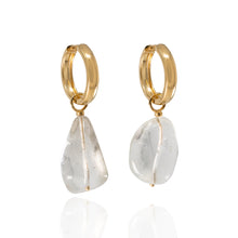 Load image into Gallery viewer, LUXE Huggie Earrings with Crystal Tumble 
