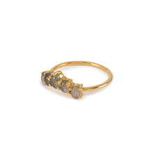 Load image into Gallery viewer, Labradorite Bubble Cuff Ring in 14K Gold Vermeil
