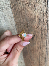 Load image into Gallery viewer, Oval White Opal Ring in 14K Gold Vermeil
