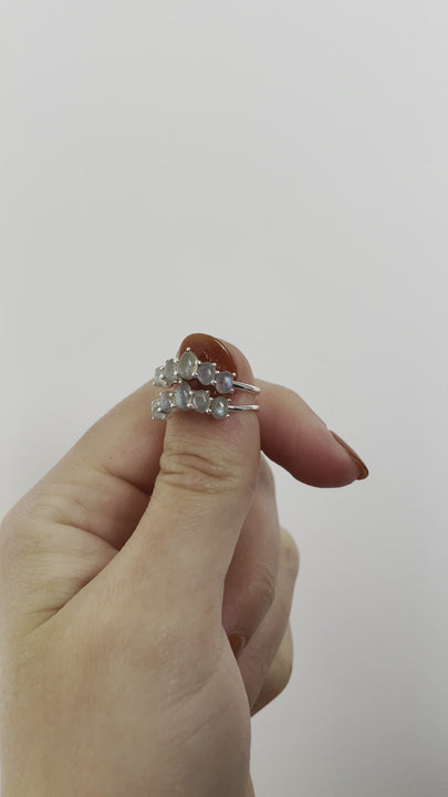Labradorite Bubble Cuff Ring in Sterling Silver