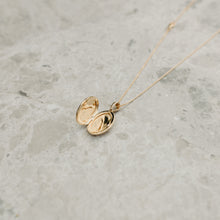 Load image into Gallery viewer, Reversible Engraved Diamond Locket Necklace in 14K Gold Vermeil
