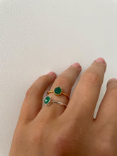 Load image into Gallery viewer, Rose Cut Green Onyx Ring in 14K Gold Vermeil
