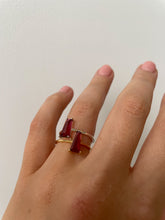 Load image into Gallery viewer, Tapered Rhodolite Ring in 14K Gold Vermeil
