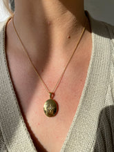 Load image into Gallery viewer, Reversible Engraved Diamond Locket Necklace in 14K Gold Vermeil
