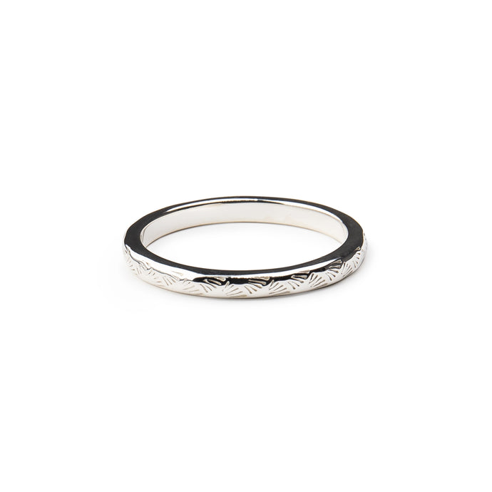 Slim Shell Band Ring in Sterling Silver