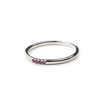Load image into Gallery viewer, Minimal Rhodolite Stacking Ring in Sterling Silver
