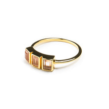 Load image into Gallery viewer, Triple Glass Morganite Ring in 14K Gold Vermeil
