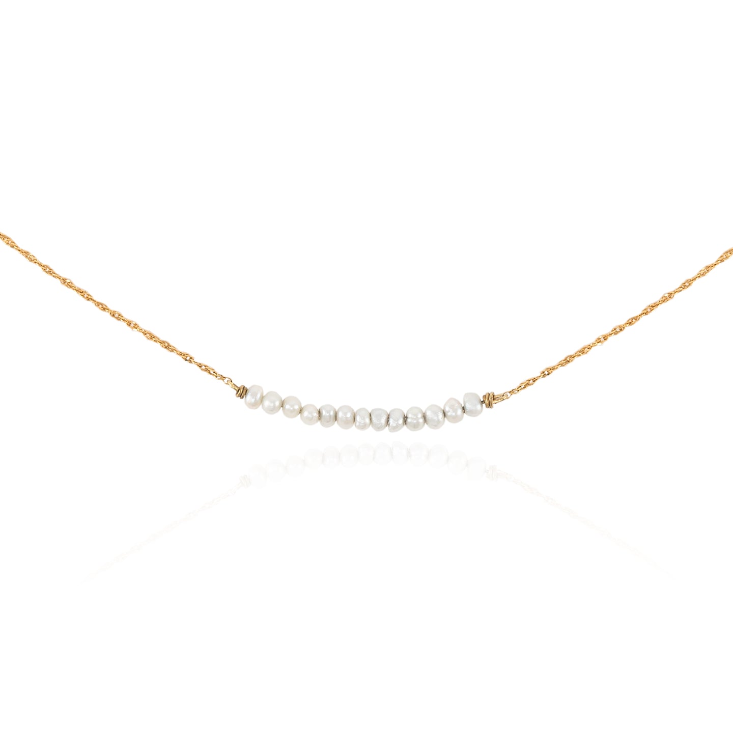 Pearl Necklace in 14K Gold Vermeil