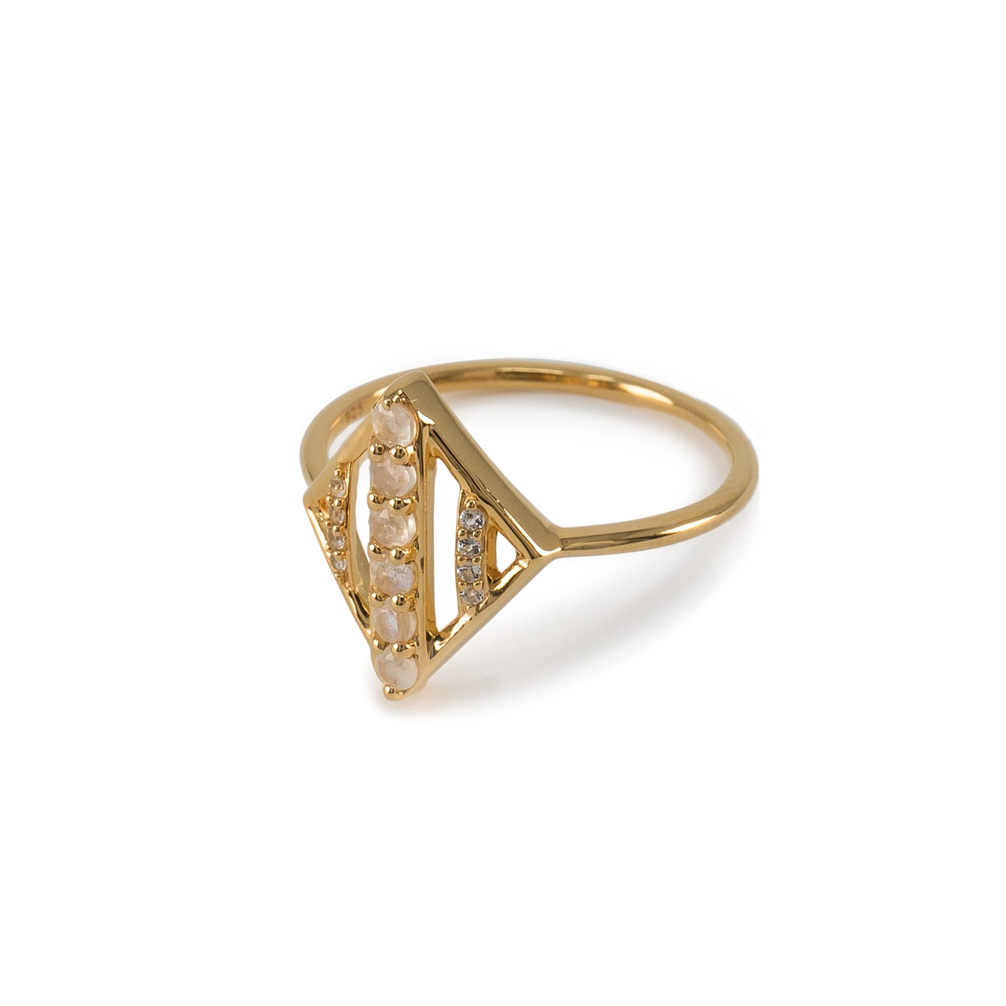 Moonstone Rhombus Ring in 14K Gold Vermeil