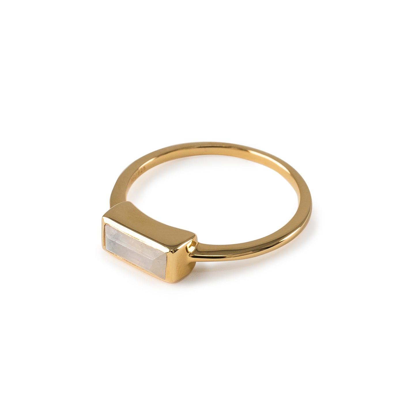 Moonstone Baguette Ring in 14K Gold Vermeil