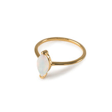 Load image into Gallery viewer, White Opal Marquise Ring in 14K Gold Vermeil
