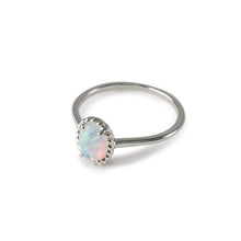 Load image into Gallery viewer, Oval White Opal Ring in Sterling Silver
