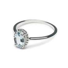 Load image into Gallery viewer, Oval Aquamarine Ring in Sterling Silver

