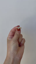 Load and play video in Gallery viewer, White Topaz and Bamboo Band Ring in 14K Gold Vermeil
