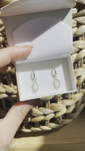 Load and play video in Gallery viewer, Moonstone Marquise Huggie Earrings in Sterling Silver

